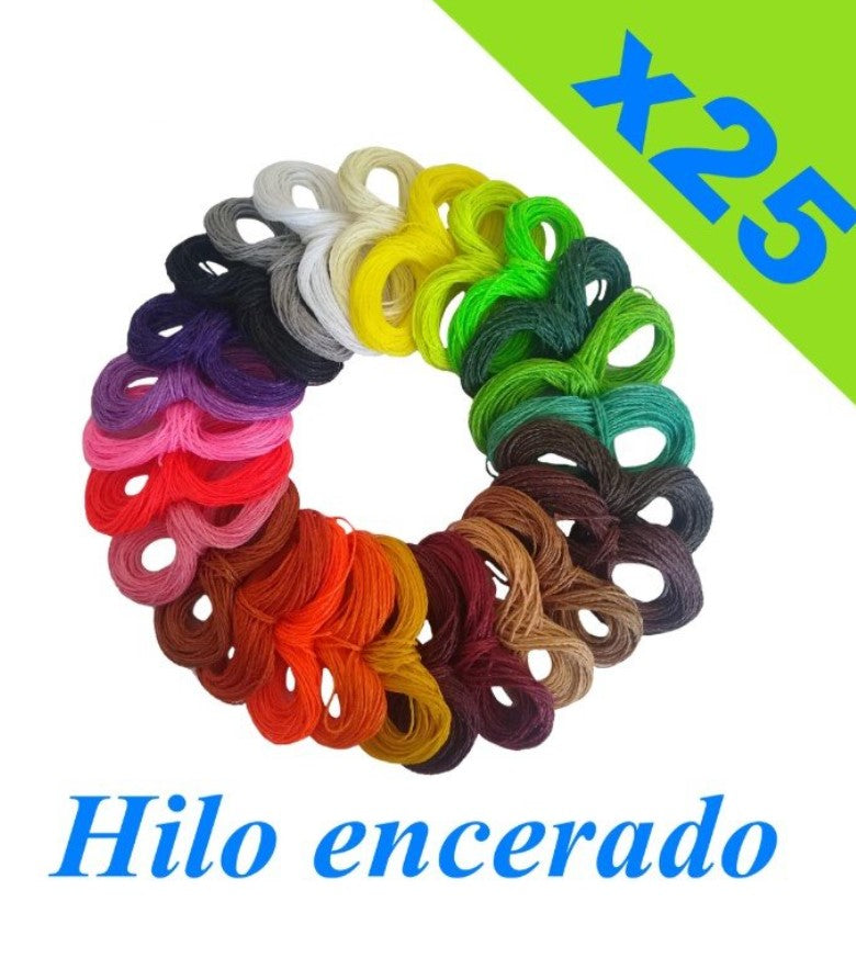 Hilo o cordon encerado fino pulsera x10mts. varios colores